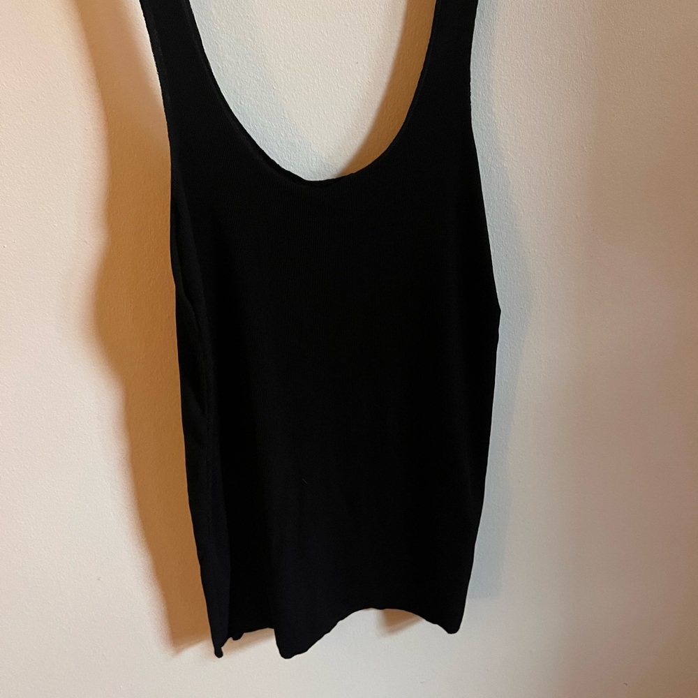 Zara Black Sleeveless Backless Tank Top